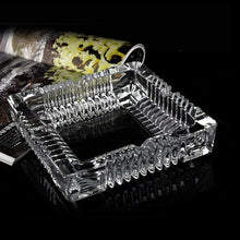 Crystal glass ashtray for smoking.