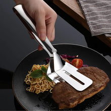 Stainless steel kitchen tongs for grilling and serving food