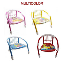 Kids chair with cartoon design and metal backrest