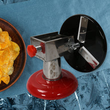 Stainless Steel Chips Maker and Vegetable Slicer for Kitchen Potato Slicer Graters and Chippers. Chips Maker is Suitable for Vegetable Cuttings. Chips Maker Consist Hard Coated Iron Wheel and Stand.