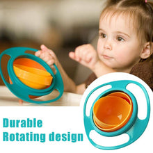 Convenient rotating bowl for kids, ideal for reducing food spills and mess.