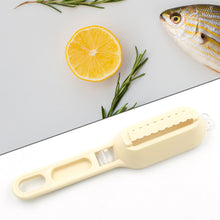 Fish cleaning tool with brush and grater, efficient cleaning