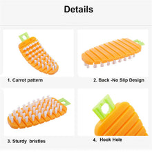 Vegetable scrubber, carrot shape, for fruits and potatoes