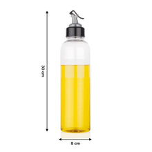 1-liter transparent oil dispenser, plastic, for precise pouring.