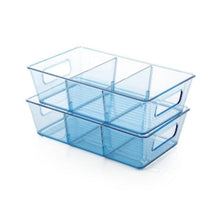 Plastic Refrigerator Organizer Bins, Set Of 2 Stackable Fridge Organizers with Handle, Clear Organizing Food Fruit Vegetables Pantry Storage Bins for Freezer kitchen Cabinet Organization and Storage (2 Pcs Set Mix Color)