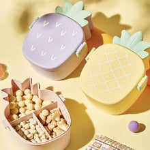 Kids Lunch Box Cute Pineapple Shaped Bento Box with Fork Spoon Snack Candy Container Microwave Portable Office Lunch Box (1 Pc / With Spoon & Fork)