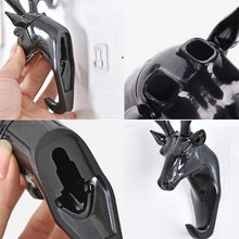 Adhesive deer head hook for stylish wall or door mounting