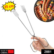 Metal BBQ tongs clamp for grilling