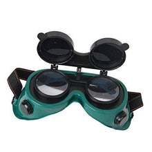 Large size welding goggles in dark green.