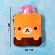 Brown panda print hot water bottle for pain relief