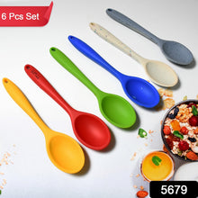 Multipurpose Silicone Spoon, Silicone Basting Spoon Non-Stick Kitchen Utensils Household Gadgets Heat-Resistant Non Stick Spoons Kitchen Cookware Items For Cooking and Baking (6 Pcs Set)