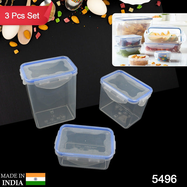 Plastic containers with air-tight lids for spices and dry fruits.