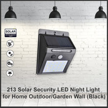 Outdoor solar security light with LED.