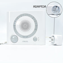 Sleep therapy machine with focus on timer and sound selection features.